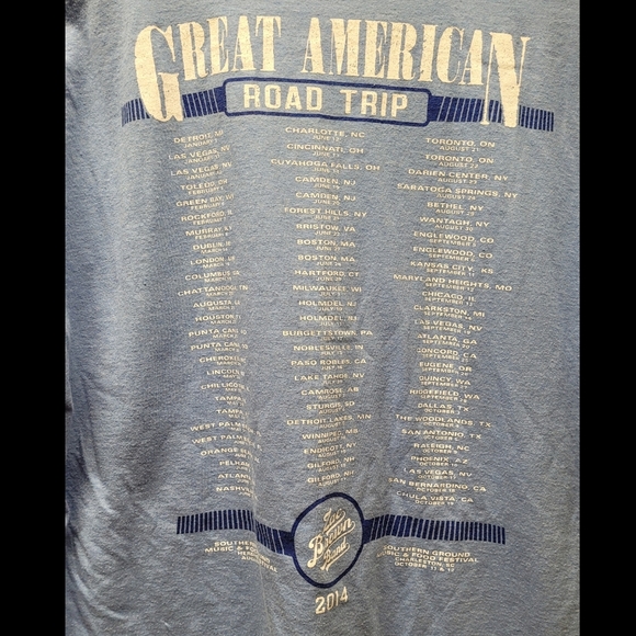 Zac Brown Band 2014 Great American Road Trip T Shirt - Picture 2 of 3